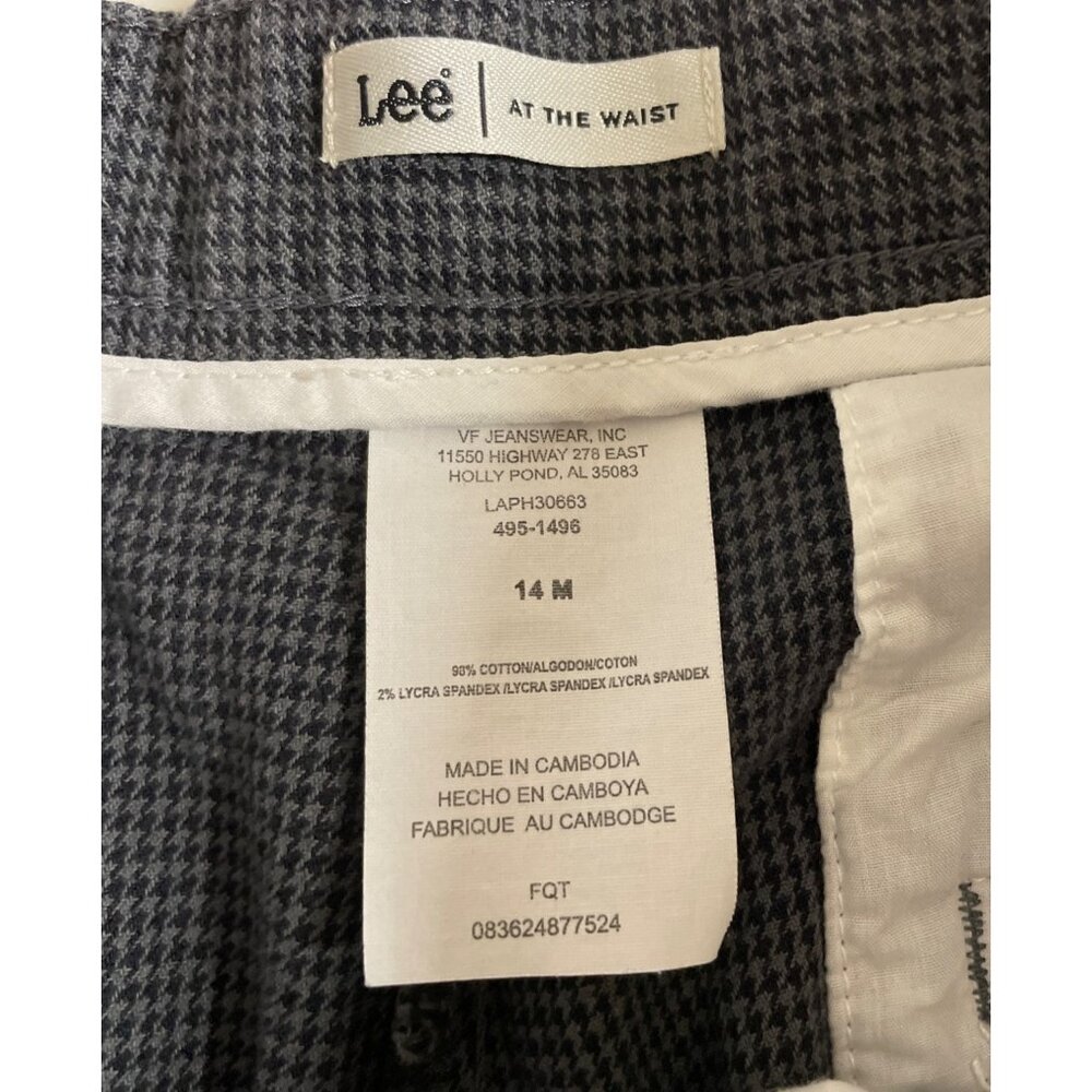 Lee At the Waist Womens Size 14 M Black & Gray Houndstooth Tapered Pants - Picture 8 of 9